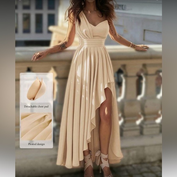 Elegant Orange Evening Gown - Picture 3 of 7